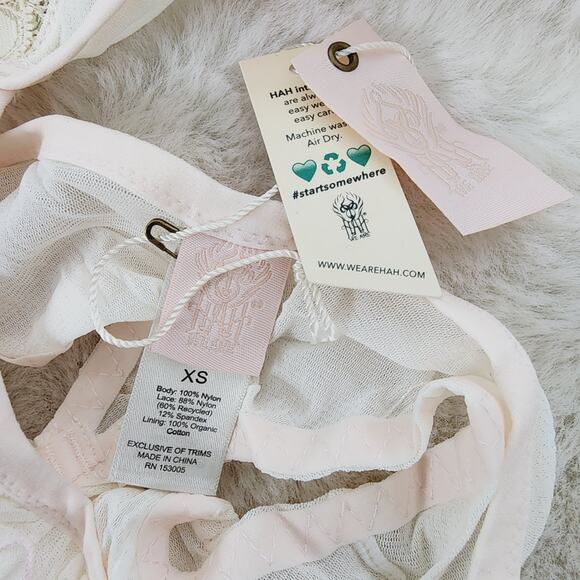 NEW We Are Hah Key To Your Heart Cream Pink Mesh Teddy Bodysuit - Picture 7 of 10